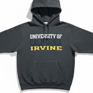 Vintage Y2k UCI University of California Irvine Champion Dark Gray Hoodie Men S
